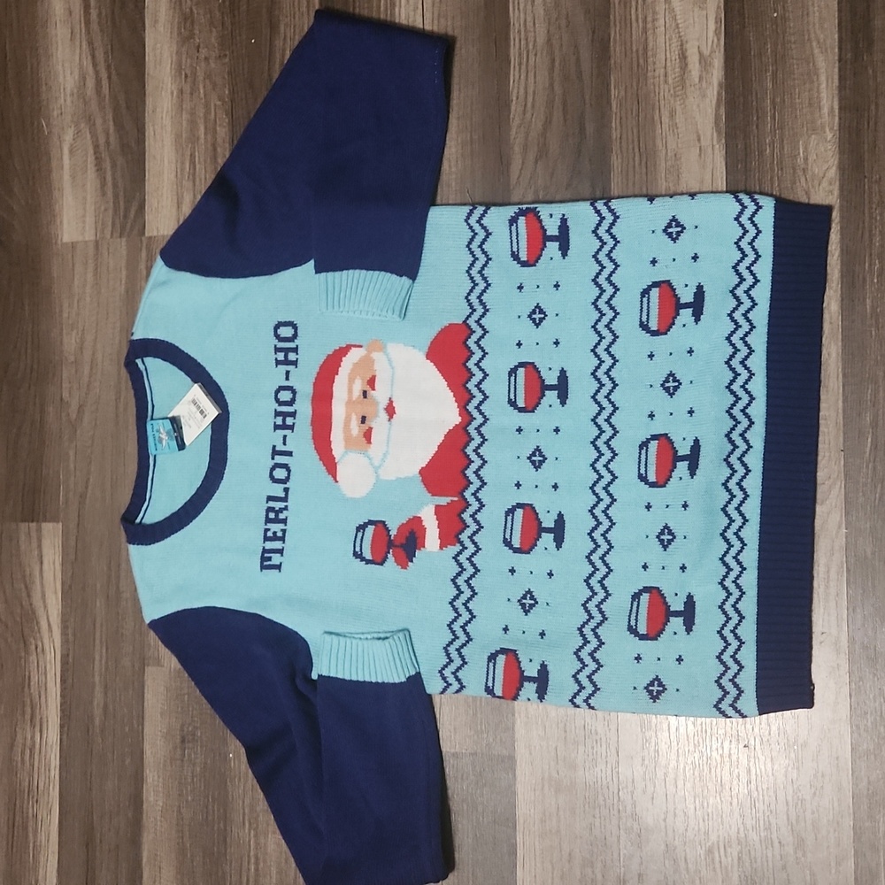 Ugly Christmas Sweater  Merlot Ho Ho Ho Santa NWT Size Medium